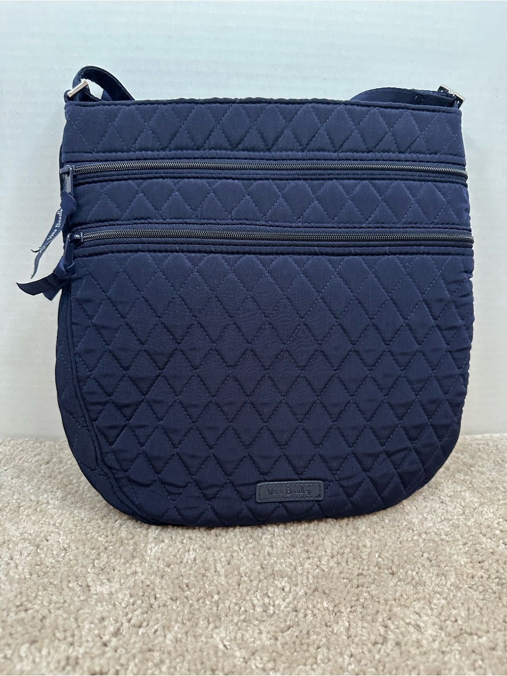 Vera Bradley Quilted Crossbody in black, Like New, perfect for travel
